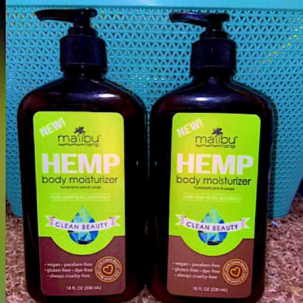 2 Malibu HEMP body moisturizer 18 oz bottles